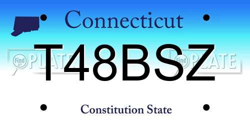 T48BSZ Connecticut License Plate