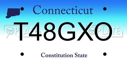 T48GXO Connecticut License Plate