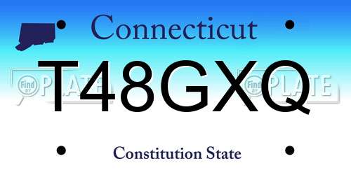 T48GXQ Connecticut License Plate