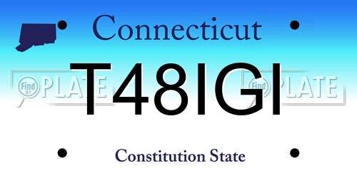 T48IGI Connecticut License Plate