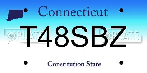 T48SBZ Connecticut License Plate