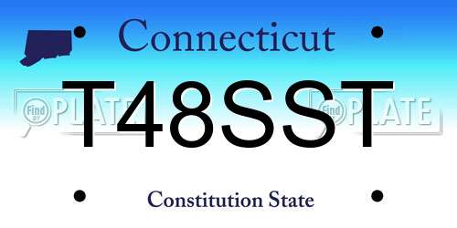T48SST Connecticut License Plate