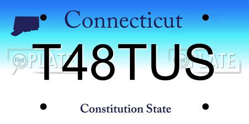 T48TUS Connecticut License Plate