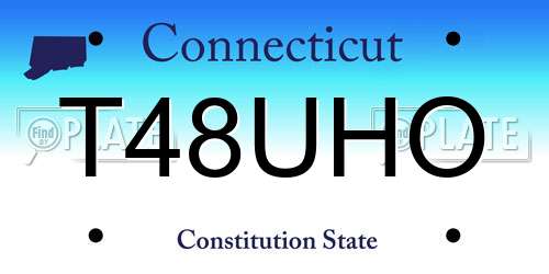 T48UHO Connecticut License Plate