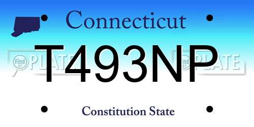 T493NP Connecticut License Plate