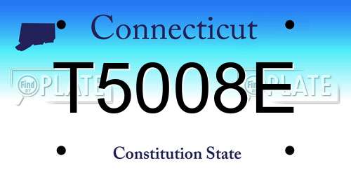 T5008E Connecticut License Plate