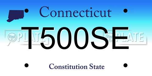 T500SE Connecticut License Plate