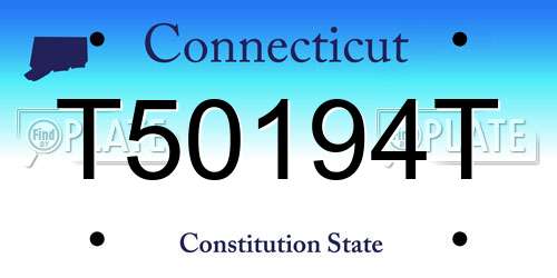 T50194T Connecticut License Plate