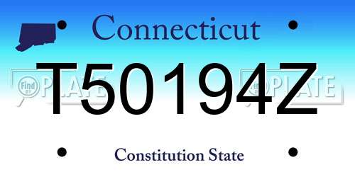 T50194Z Connecticut License Plate