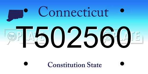 T502560 Connecticut License Plate
