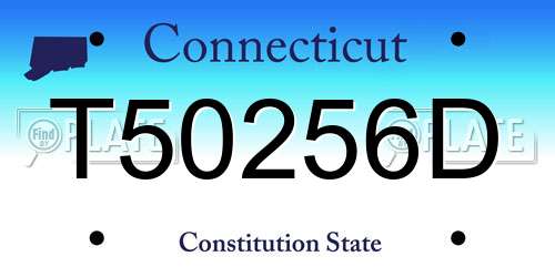 T50256D Connecticut License Plate
