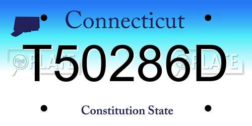 T50286D Connecticut License Plate