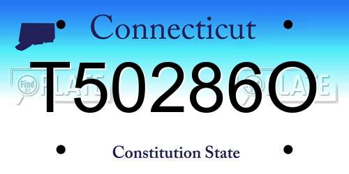 T50286O Connecticut License Plate