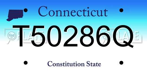 T50286Q Connecticut License Plate