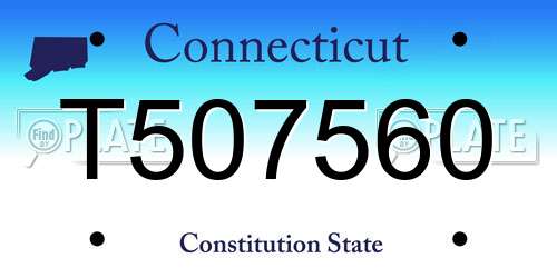 T507560 Connecticut License Plate