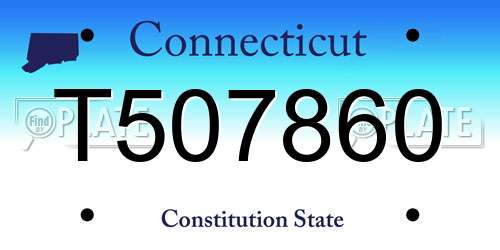 T507860 Connecticut License Plate