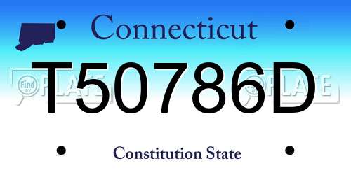 T50786D Connecticut License Plate