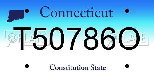 T50786O Connecticut License Plate