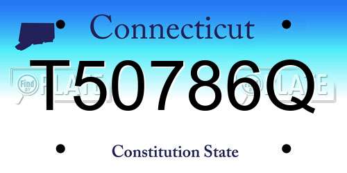 T50786Q Connecticut License Plate