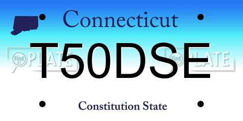 T50DSE Connecticut License Plate