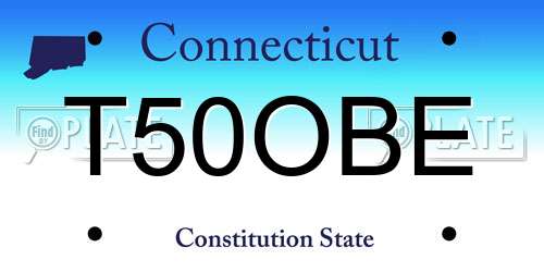 T50OBE Connecticut License Plate