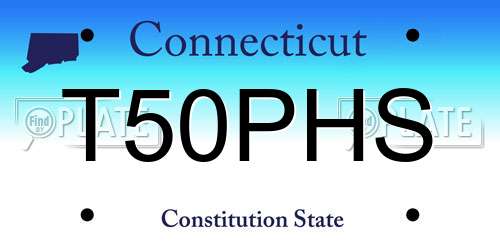 T50PHS Connecticut License Plate