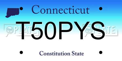 T50PYS Connecticut License Plate