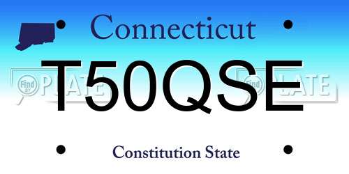 T50QSE Connecticut License Plate