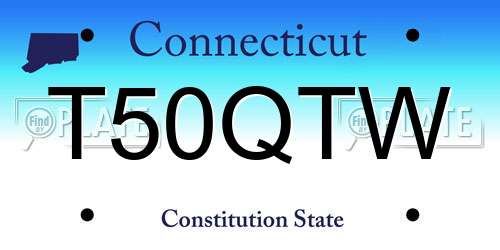 T50QTW Connecticut License Plate