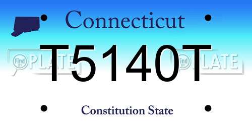 T5140T Connecticut License Plate