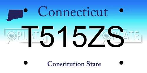 T515ZS Connecticut License Plate