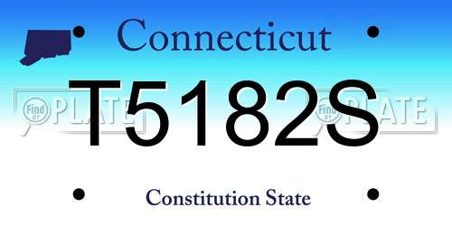 T5182S Connecticut License Plate