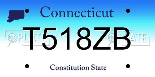 T518ZB Connecticut License Plate
