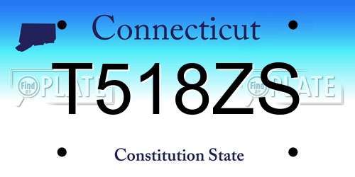 T518ZS Connecticut License Plate