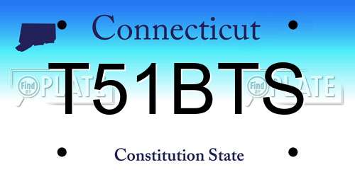 T51BTS Connecticut License Plate
