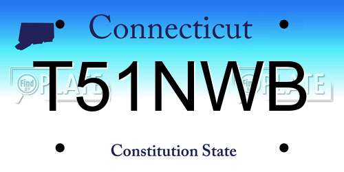 T51NWB Connecticut License Plate