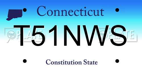 T51NWS Connecticut License Plate