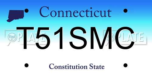 T51SMC Connecticut License Plate