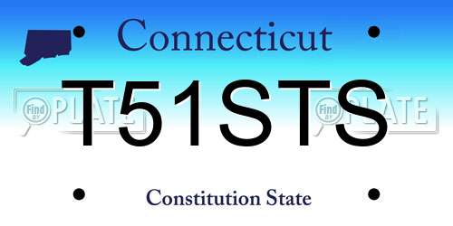 T51STS Connecticut License Plate