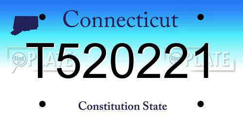 T520221 Connecticut License Plate