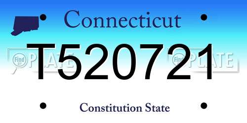 T520721 Connecticut License Plate