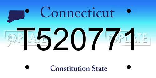 T520771 Connecticut License Plate