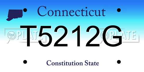 T5212G Connecticut License Plate