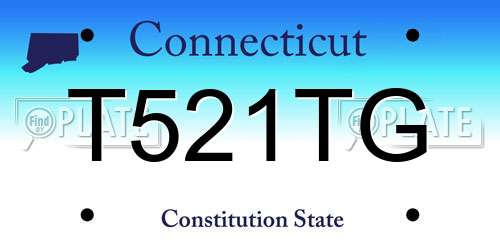 T521TG Connecticut License Plate