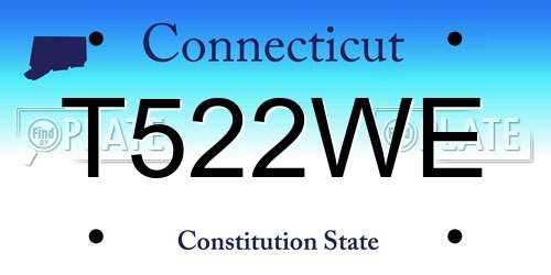 T522WE Connecticut License Plate