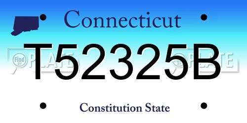 T52325B Connecticut License Plate