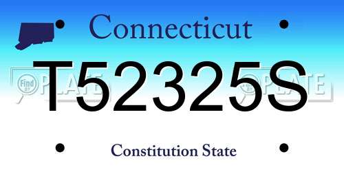 T52325S Connecticut License Plate