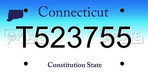 T523755 Connecticut License Plate