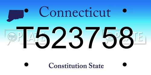 T523758 Connecticut License Plate