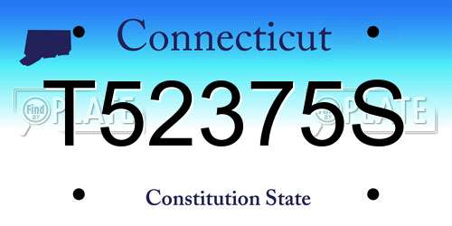 T52375S Connecticut License Plate